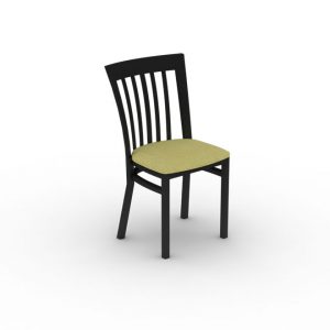 Black Wood chair with Fabric Seat