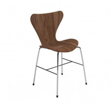Wooden Chair, Edge Cut Style Chair, Metal leg Chair, Brown Wood Chair