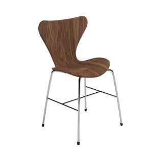 Wooden Chair, Edge Cut Style Chair, Metal leg Chair, Brown Wood Chair