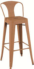 Light Color, Cream Color, Wooden Color, Metal Stool in Chair Style