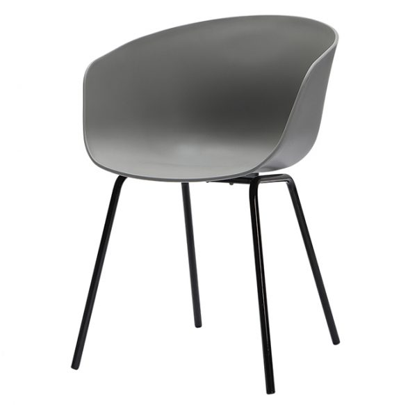 office chair, cafe chair, dining chair, grey chair, chair with metal legs