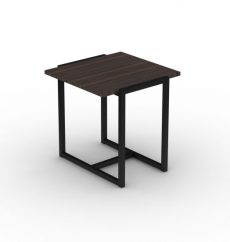 Metal and Wood End Table in Espresso Color