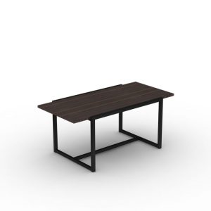 Espresso Color Coffee Table Built with Wood and Metal