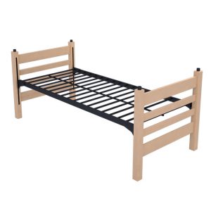 Single Metal and Wood Bed