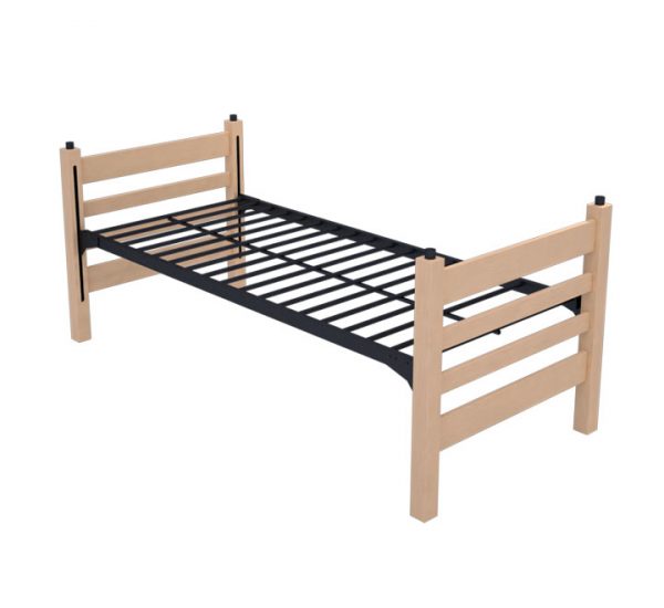 Single Metal and Wood Bed