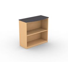 Two Open Compartment Desk, Book Case, Book Shelf, Graphite Top, Wooden Case