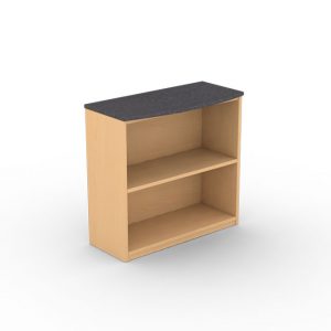 Two Open Compartment Desk, Book Case, Book Shelf, Graphite Top, Wooden Case