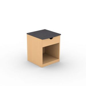 Wooden Night Stand with One Drawer and Graphite Top