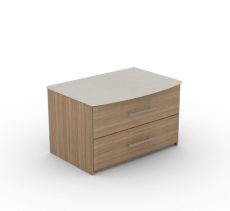 Two drawer wooden chest in Teak color