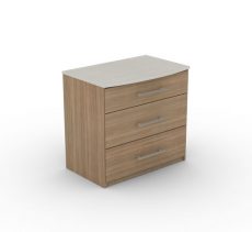 Three Drawer wooden chest in Teak color
