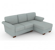 Grey Sofa, Three Seater Sofa with Chaise, Lounge Sofa, L shape Sofa, Extended Sofa, Light Color Sofa