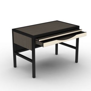 Study Desk with Pencil Drawer and Pullout Drawer with Black Metal legs
