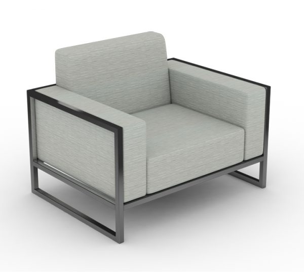 1 seater grey sofa chair, metal frame sofa chair