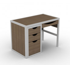 Walnut Colour Desk, Table with 3 Drawer