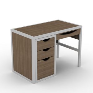 Walnut Colour Desk, Table with 3 Drawer