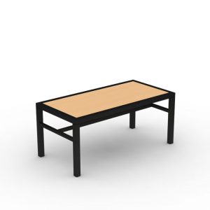 Black Metal Table, Wood Top Table, Rectangle Table