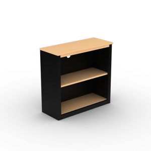 Two compartment Open Book Shelf, Wooden Book Case, Black color