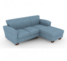 3 seater sofa with Chaise, Smoke Blue Sofa, Extended Sofa, Lounge Sofa