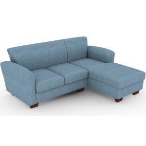 3 seater sofa with Chaise, Smoke Blue Sofa, Extended Sofa, Lounge Sofa
