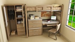 Student Room, Study Table, Loft Bed, Wooden Loft Bed, Loft Bed with Desk, Study Chair, Desktop Table, Cloth Closet, Cloth Cabinet