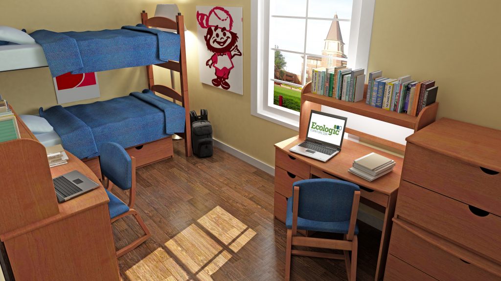 Twins Room, Student Room, Bunker Bed, Loft Bed, Wooden Loft Bed, Study Table, Study Desk, Desktop Table, Study Chair, Wooden Chair, Book Shelf