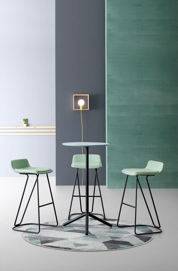 living room, bar table, round bar table, bar stool, green bar stool, bar table with metal legs