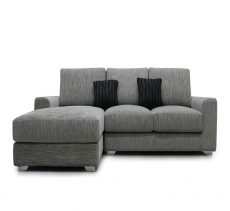 Full size extended grey sofa