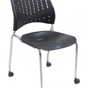 black office chair with wheels, chair with metal legs