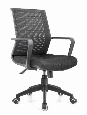 Back Mesh Chair, Adjustable Height Chair, Revolving Chair, Chair with Wheels, Office Chair, Black Chair