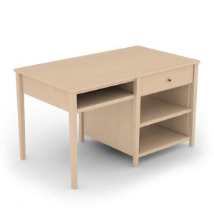 Open Shelf Desk, Table, Wooden Table, One Drawer