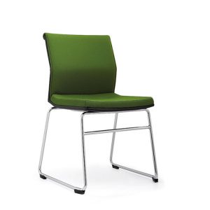 green chair, cushioned chair, metal chair, dining chair