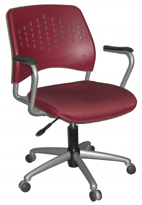 Red Office Chair, Metal chair, chair with wheels