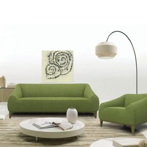 Green Sofa, Three Seater Sofa, Center Table, Single Seater Sofa, Green Sofa, Lamp